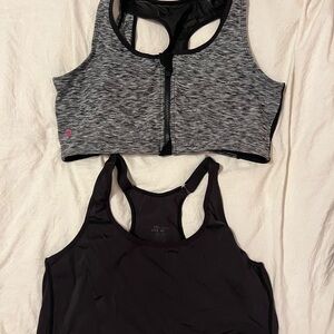 Ruby Ribbon Gray and Black Sports Bra Set